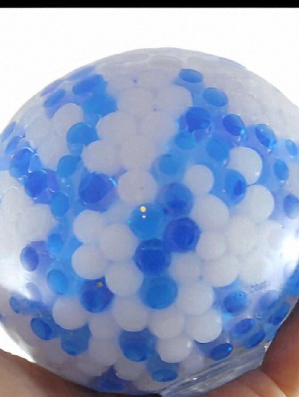 Large Waterbead Ball Squishy Blue/White